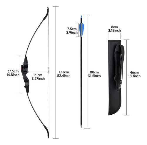 Arco Y Flecha Catchhunt 30 Libras Para Adultos Derecho Negro Ambidiestro