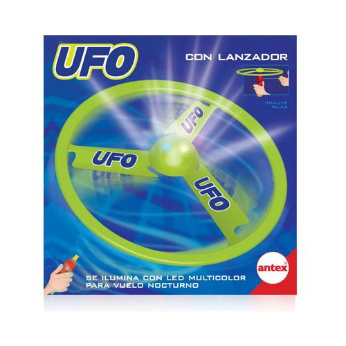 Ufo Con Lanzador Se Ilumina Para Vuelo Nocturno Multicolor