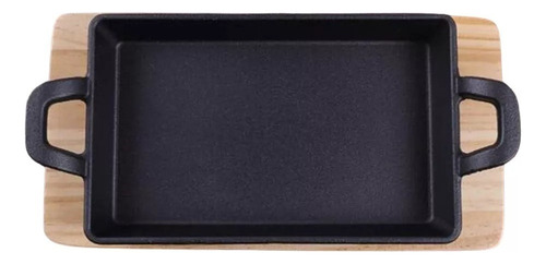 Fuente De Hierro Fundido 19 X 11.5cm Con Base De Madera