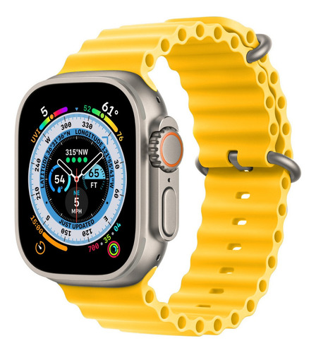 Pulsera Ocean para Apple Watch Series 7, 8, 9, 44 mm, 45 mm, 49 mm, color amarillo, ancho 0