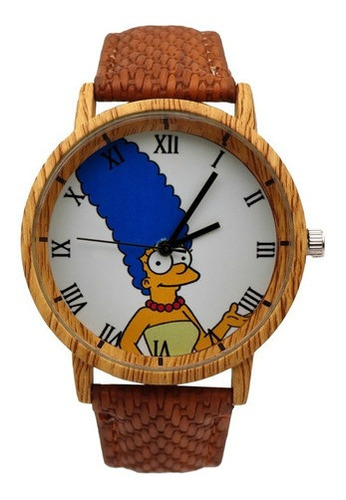 Reloj Marge Simpson Tono Madera + Estuche Tureloj
