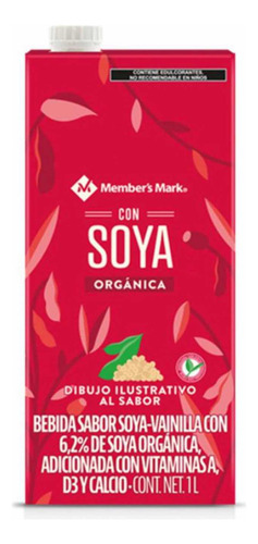 Leche De Soya Sabor Vainilla Orgánica Members Mark 6pz 1l Cu
