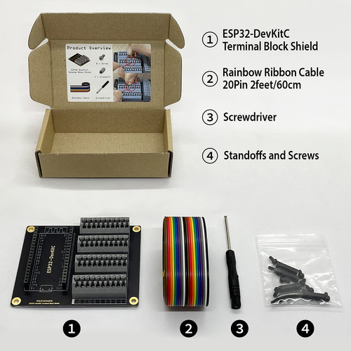 Kit De Escudo Terminales Compatible Con Esp32 Devkitc