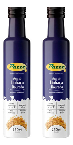 Kit 2 Óleo De Linhaça Dourada Pazze 250ml Prensado A Frio