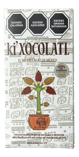 Chocolate Ki Xocolatl Blanco Trozos  De Nuez De Macadamia