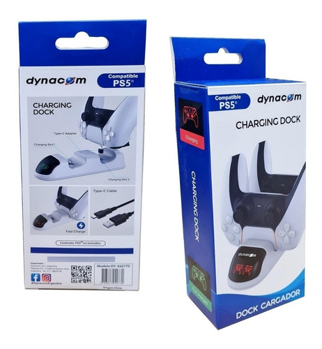 Imagen 5 de 10 de Cargador Joystick Ps5 Dual Doble Usb-c Led Indicador Dobe