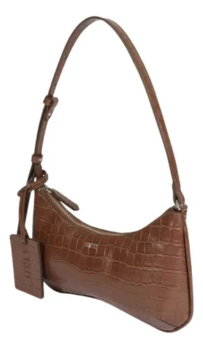 Bolsa Média Yumi Croco Marrom Schutz | MercadoLivre