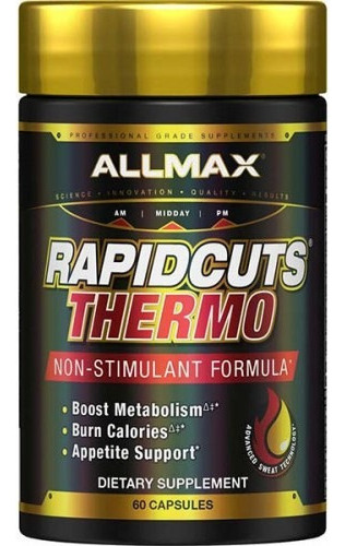 Allmax Rapidcuts Thermo 60 cápsulas termogênicas sem estimulantes Sabor sem sabor