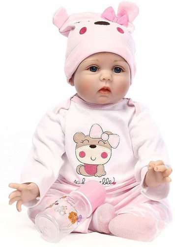 Muñeca Bebe Reborn De Silicona 55 Cm