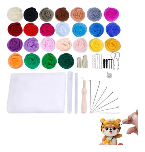 Kit De Fieltro De Lana De 25 Colores