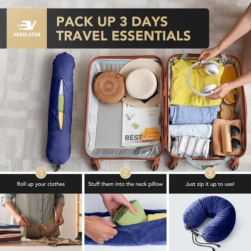 Almohada Cervical Ajustable Para Viajes Y Almacenamiento