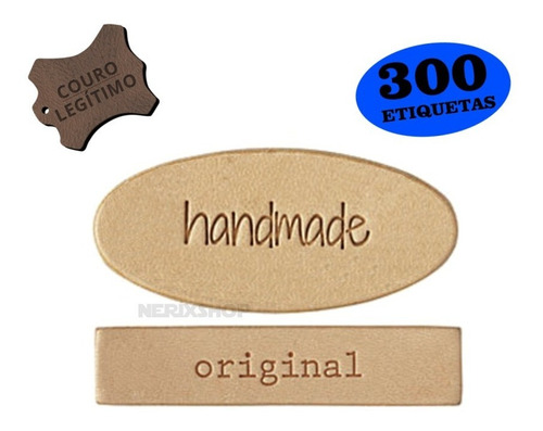 Imagem 1 de 4 de 300 Etiquetas Em Couro Legítimo Personalizado Para Roupas