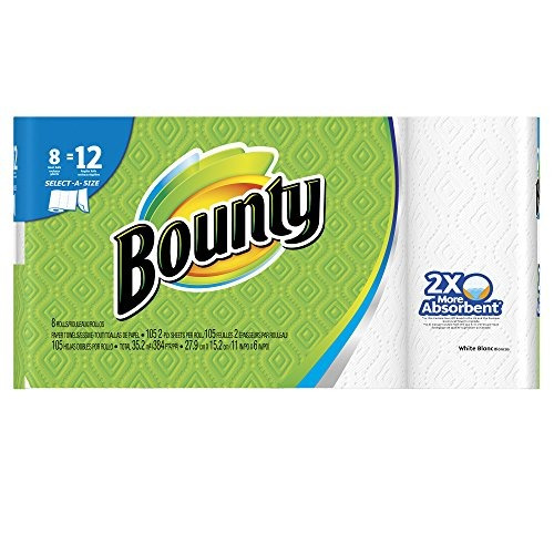 Bounty Select-a-size Toallas De Papel, Blanco, 8 Rollos