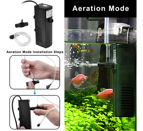 Filtro De Acuario Domica Interno De 380 L/h Para Tanque De 2