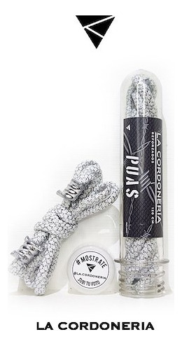 Cordones La Cordoneria Ice Laces Simil Plata + Puas Asfl70