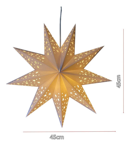 Linterna De Papel Con Estrella De 17.7 Pulgadas Para Navidad