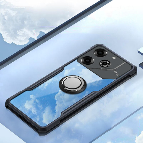 Funda Para Tecno Pova 6 Pro Neo Suave Marco Claro Anillo Color Negro
