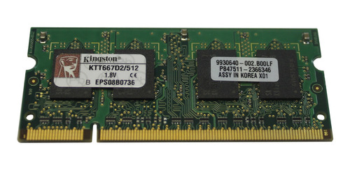 Memoria Kingston Ktt667d2/512 512mb Ddr2 Pc2-5300 667mhz 