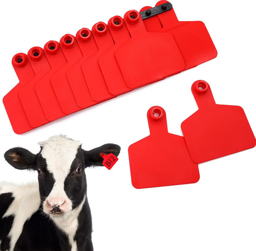 Pack X 100 Crotal Arete Para Ganado 6 X 7.5 Cm Sin Enumerar