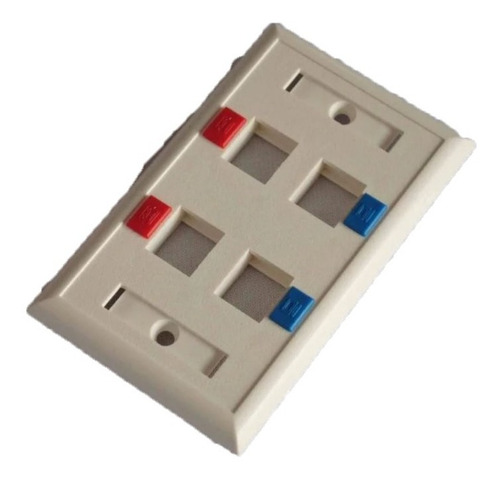 Face Plate De 4 Puertos 5pzas E03