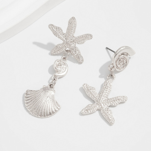 Pendientes Colgantes Asimétricos Simples Con Forma De Estrel