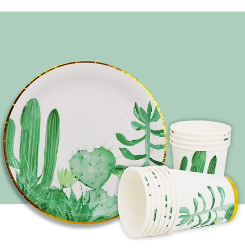 Juego De Suministros Para Fiesta De Cumpeados De Cactus, Dis