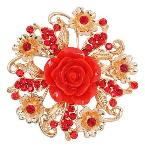 Hermoso Broche Con Forma De Hoja De Rosa Con Diamantes De Im