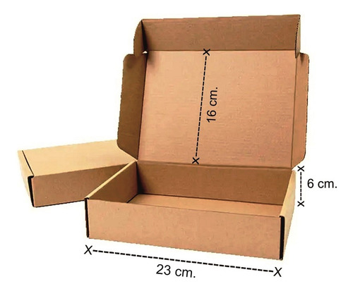 Cajas De Cartón Corrugado Importadas 23*16*6 Cms. 6-pack