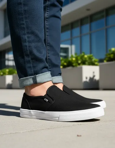 Tenis Dama Hombre Blanco Slip On Blanco Neg Pals Mod: Básico