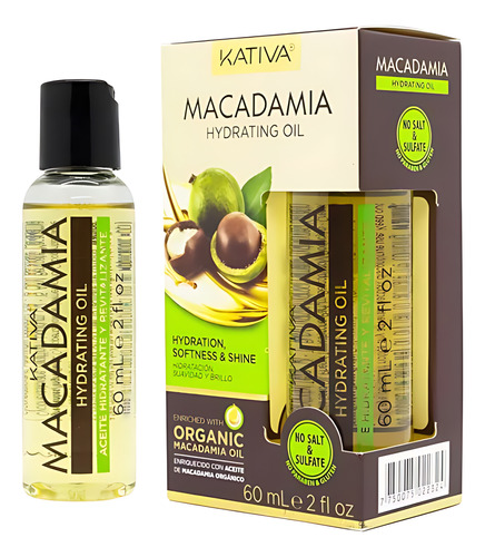 Kativa Macadamia Oil Serum Hidratante Cabello Seco X 60ml