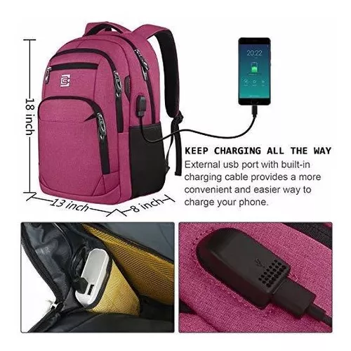 Mochila Para Ordenador Portátil Con Usb Lab.G Rosa