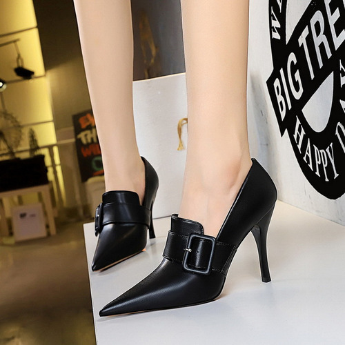 Zapatos De Tacón Con Hebilla De Cinturón Para Mujer De Gama