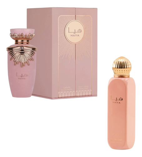 Set Lattafa Dama Haya De 100 Ml Mas Spray Corporal 150 Ml