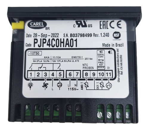 Imagem 3 de 8 de Controlador Carel Metalfrio 127v Pjp4c0ha01 Pzlfc0ha11 Pylf0