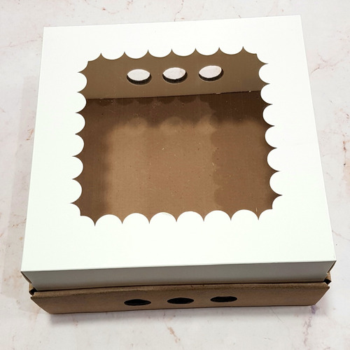 Caja Para Tortas/desayuno Con Visor ( Pack X10 U.) 25x25x12