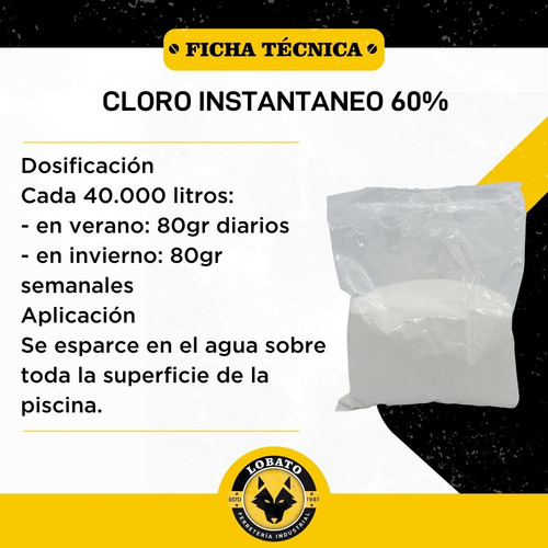 Imagen 5 de 10 de Cloro Granulado Polvo Instantáneo 60% X 5kg Envio Gratis