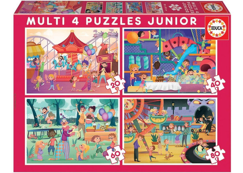 Set Puzzle Parque De Diversiones Rompecabezas Niños Educa Ax