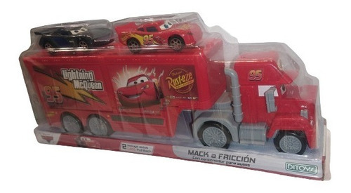 Cars Mack  A Fricción Con Contenedor Mas 2 Autos Ditoys Personaje Rayo Mcqueen