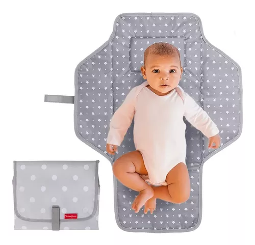  Cambiador portátil para bebé, Cambiador de bebé de viaje para  mamás, papás, Cambiador portátil impermeable con almohada  incorporada