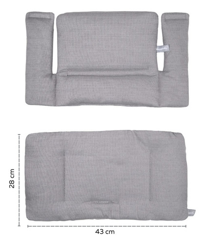 Papu Baby Cojín Para Silla Alta/asiento Elevado Ergonómico Color Gris