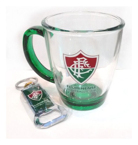 Caneca Fluminense Vidro E Abridor 370 Ml