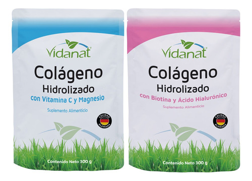 Kit 1 Colageno Biotina Y Acido Hialur + 1 Vitamina C Y Mag