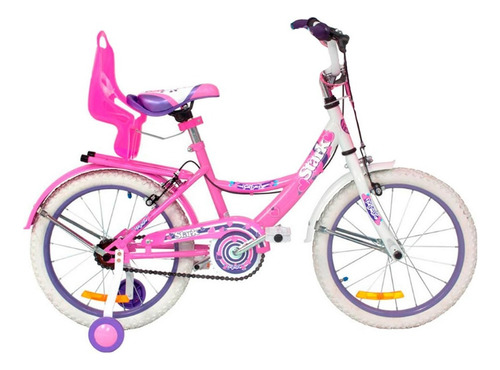 Bicicleta Stark Rodado 16 Dama Flores 6095 Color Rosa