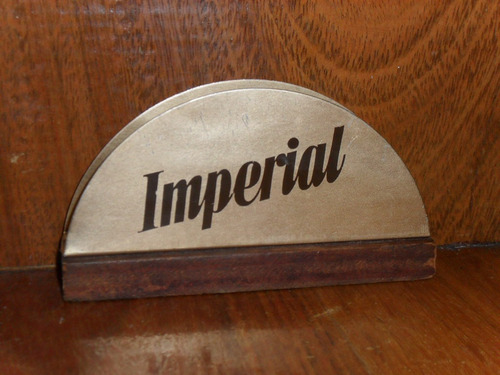 Servilletero Quilmes Imperial Metal Y Madera