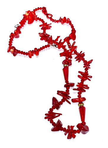 Collar De Coral Rojo Genuino Amuleto Protector 