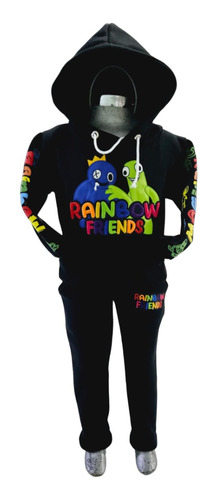 Conjunto Pants Y Sudadera Para Niño Rainbow Friends Negro