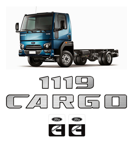 Kit De Emblemas Ford Cargo 1119 Cummins 2014/2015 Resinados
