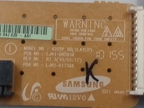 X-sus Lj41-08593a Samsung Pl42c430a1dxzx