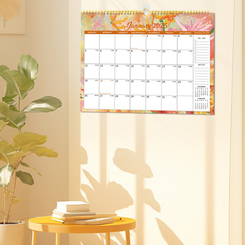 Calendario De Pared 2025: Bloques Grandes Para La Planificac