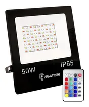 Comprar Reflector Led Rgb Multicolor 50w Exterior Con Control Remoto Marca Practiled